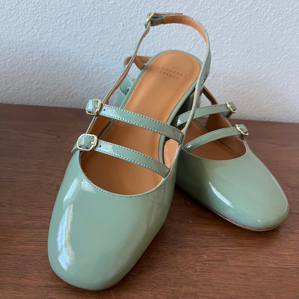 NIB Sezane Paula Babies, mint green, size 39 EU/8 US